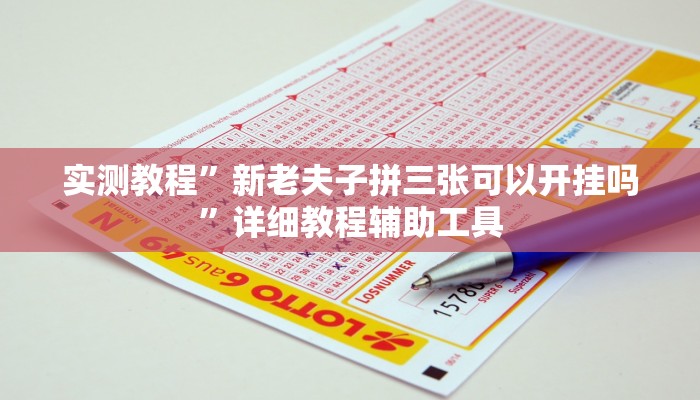 实测教程”新老夫子拼三张可以开挂吗”详细教程辅助工具