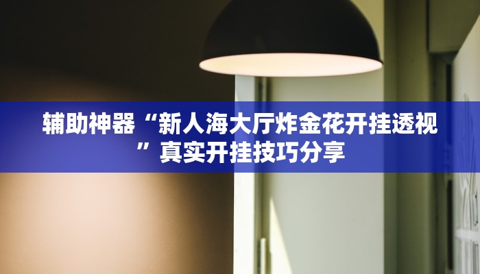 辅助神器“新人海大厅炸金花开挂透视”真实开挂技巧分享