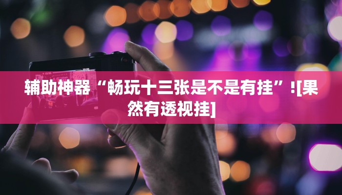 辅助神器“畅玩十三张是不是有挂”![果然有透视挂]