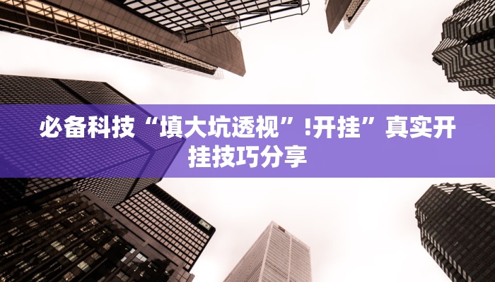 必备科技“填大坑透视”!开挂”真实开挂技巧分享