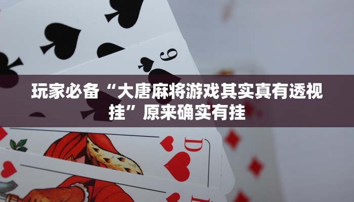 玩家必备“大唐麻将游戏其实真有透视挂”原来确实有挂