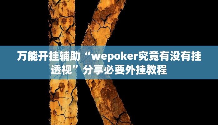 万能开挂辅助“wepoker究竟有没有挂透视”分享必要外挂教程