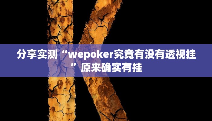 分享实测“wepoker究竟有没有透视挂”原来确实有挂