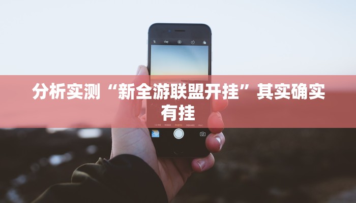 分析实测“新全游联盟开挂”其实确实有挂