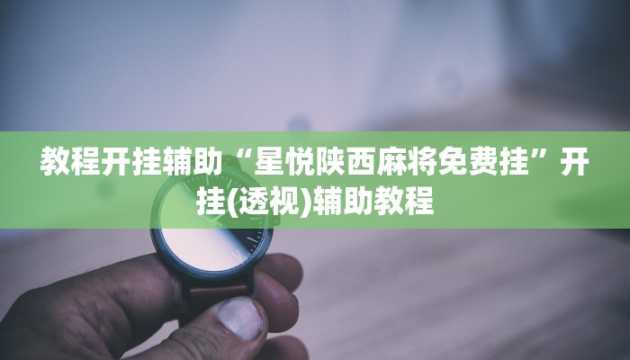 教程开挂辅助“星悦陕西麻将免费挂”开挂(透视)辅助教程 教程开挂辅助“星悦陕西麻将免费挂”开挂(透视)辅助教程