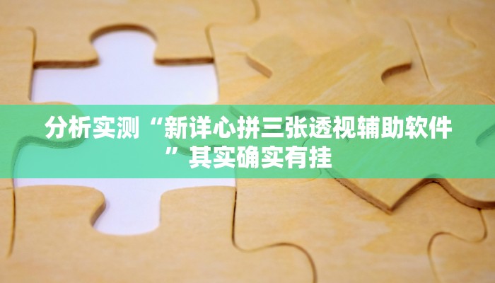 分析实测“新详心拼三张透视辅助软件”其实确实有挂 分析实测“新详心拼三张透视辅助软件”其实确实有挂
