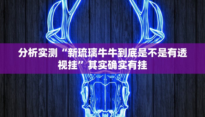 分析实测“新琉璃牛牛到底是不是有透视挂”其实确实有挂 分析实测“新琉璃牛牛到底是不是有透视挂”其实确实有挂