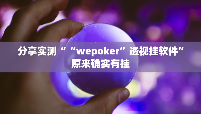 分享实测““wepoker”透视挂软件”原来确实有挂