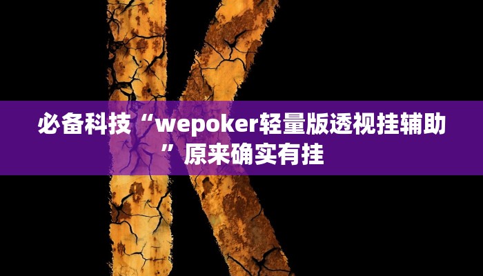 必备科技“wepoker轻量版透视挂辅助”原来确实有挂 必备科技“wepoker轻量版透视挂辅助”原来确实有挂