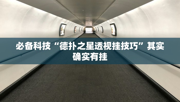 必备科技“德扑之星透视挂技巧”其实确实有挂