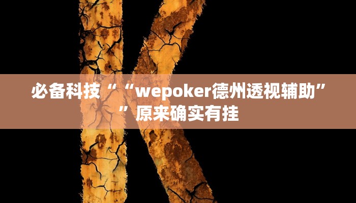 必备科技““wepoker德州透视辅助””原来确实有挂